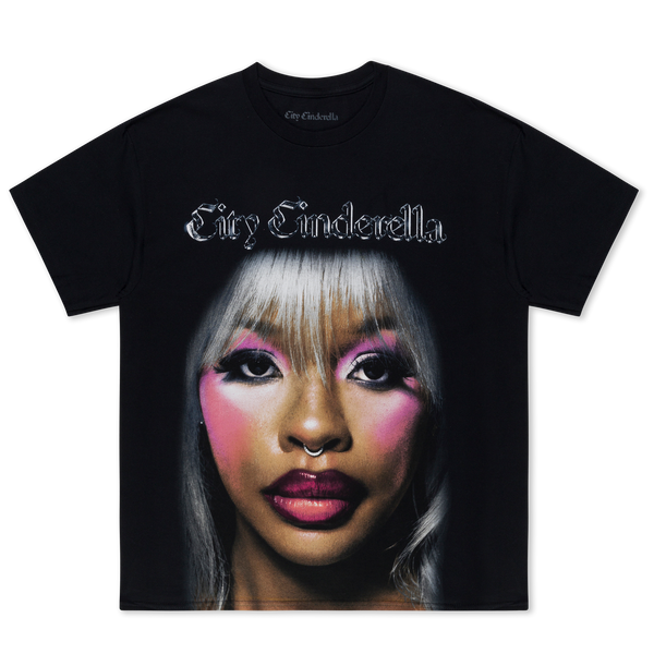 CITY CINDERELLA TOUR FACE TEE (BLACK) – THE GIRL JT WORLD