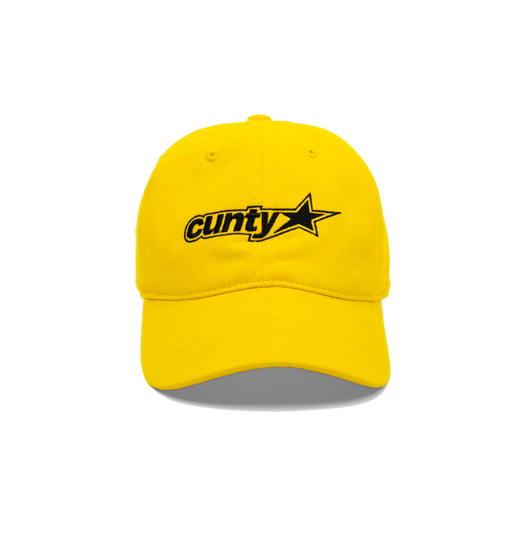 Cunty Embroidered Cap in Yellow