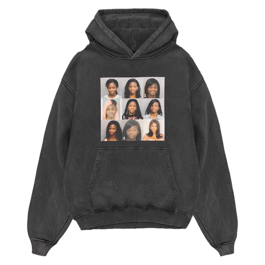 JT Mugshot Hoodie in Washed Black