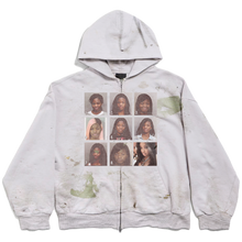Load image into Gallery viewer, MUGSHOT ZIP HOODIE (WHITE)

