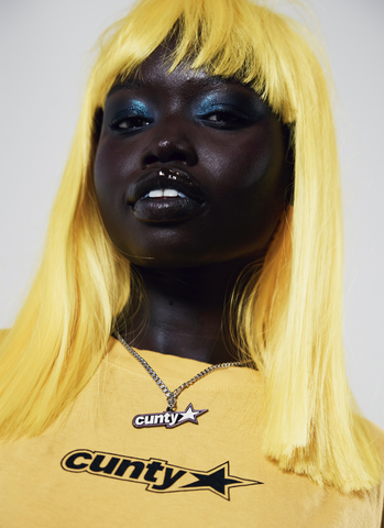 CUNTY NECKLACE (STEEL/PINK)